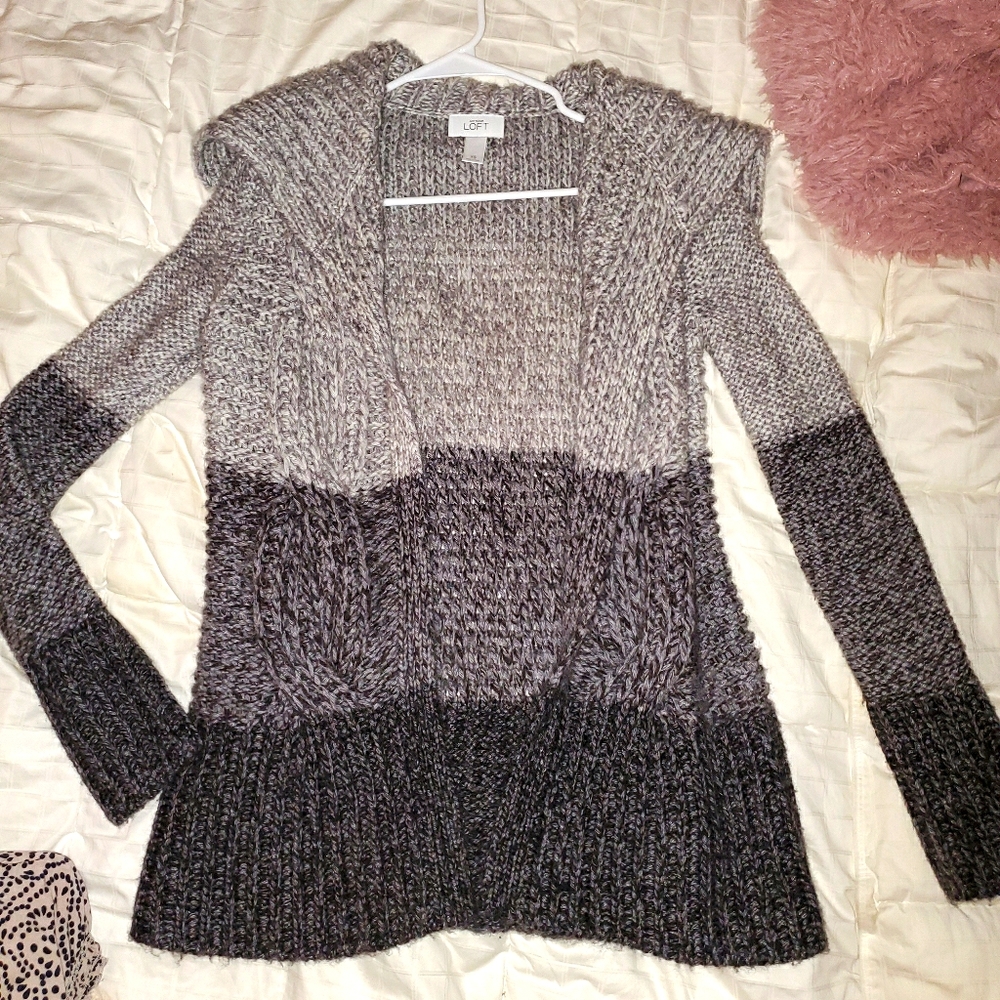 Ann Taylor Loft Grey Cardigan Sweater Shrug